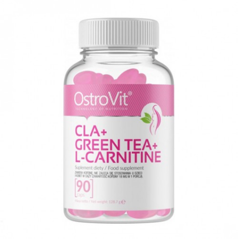 OstroVit CLA + Green Tea + L-Carnitine 90 капсул (ОстроВіт CLA + Зелений чай + L-карнітин) 512643 фото