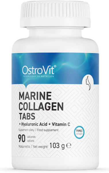 OstroVit Marine Collagen + Hyaluronic Acid + Vitamin C 90 таблеток (Островіт Морський Колаген + Гіалуронова Кислота + Вітамін С) 1072879 фото