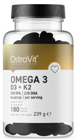 OstroVit Omega 3 D3 + K2 Омега 3 D3 + K2 180 капсул (Островіт Омега 3 + D3 + K2) 1072884 фото