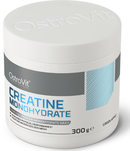 OstroVit Creatine Monohydrate 300 g Green Apple (ОстроВіт Креатин моногідрат Зелене яблуко) 391282 фото