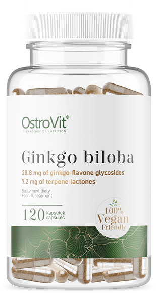 OstroVit Vege Ginkgo Biloba 120 капсул (Островіт Гінкго Білоба) 970204 фото