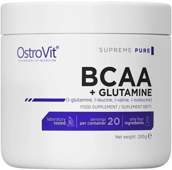 OstroVit BCAA + Glutamine 200 g (ОстроВіт BCAA + Глютамін) 390669 фото