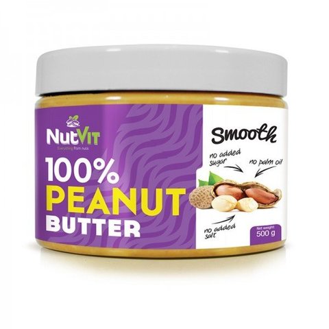 OstroVit NutVit 100% Peanut Butter 500 g Smooth (Островіт Арахісова Паста) 391374 фото