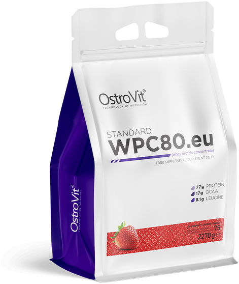 OstroVit Standard WPC80.eu 2270 g Strawberry (Островіт Протеїн Стандарт Полуниця) 391999 фото