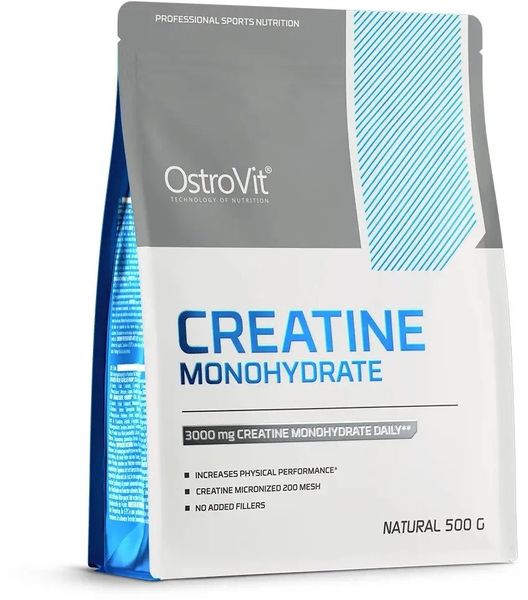 OstroVit Creatine Monohydrate 500 g Natural (ОстроВіт Креатин моногідрат Натуральний) 391291 фото