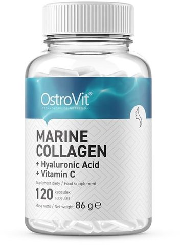 OstroVit Marine Collagen + Hyaluronic Acid + Vitamin C 120 капсул (Островіт Морський Колаген + Гіалуронова Кислота + Вітамін С) 970790 фото