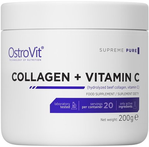 OstroVit Collagen + Vitamin C 200 g Pineapple (ОстроВіт Колаген + Вітамін C Ананас) 936922 фото